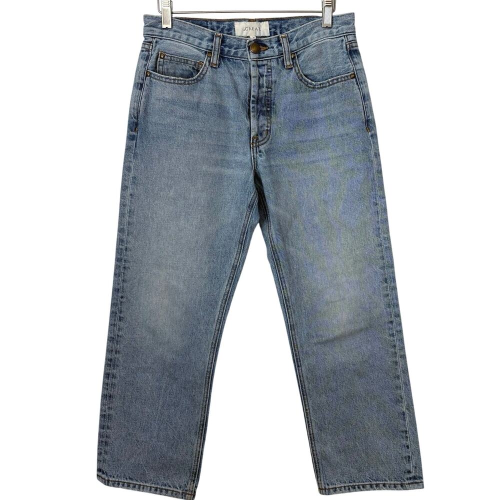 The Great Women's Blue Cropped Straight Leg Jeans Size 24 x 25 Casual Staple
